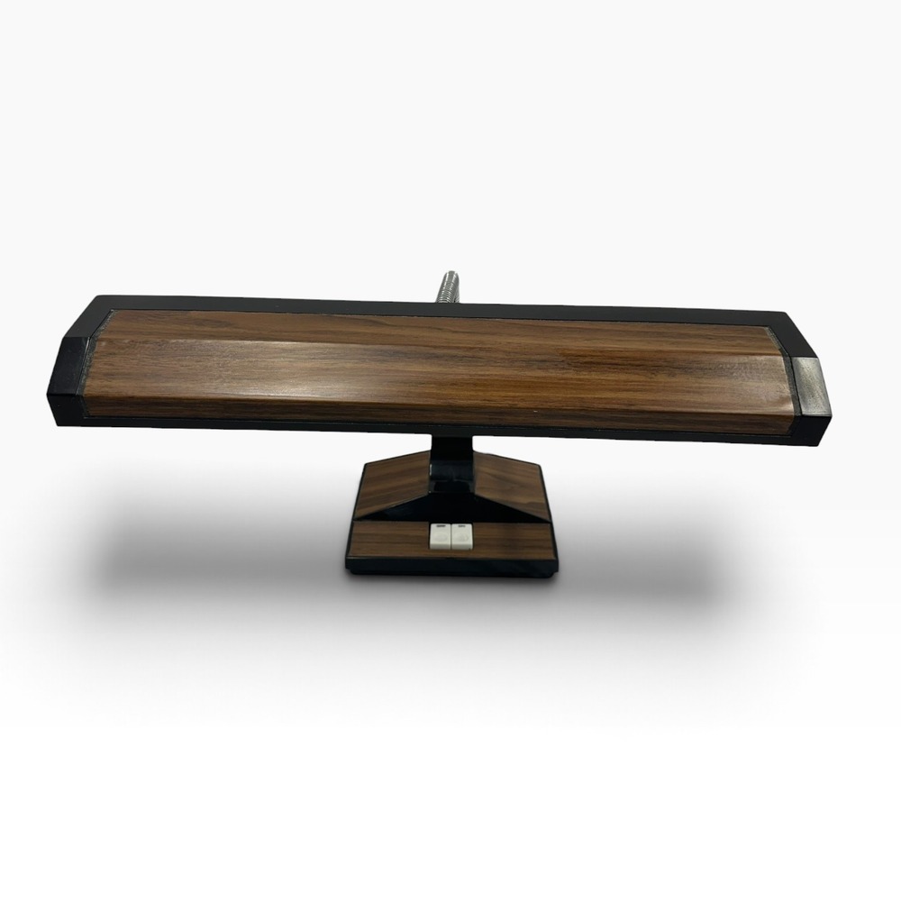 Vintage Faux Wood Grain Fluorescent Gooseneck Desk Lamp Retro Tested Working